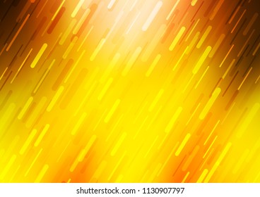 Light Yellow, Orange vector texture with colored lines. Glitter abstract illustration with colored sticks. The template can be used as a background.