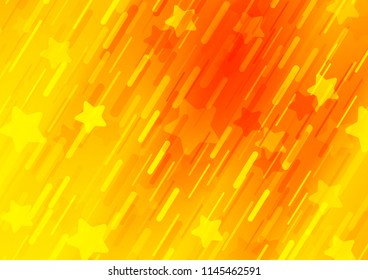 Light Yellow, Orange vector texture with colored lines. Lines on blurred abstract background with gradient. The pattern can be used for websites.