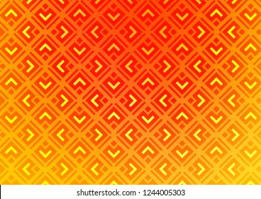 Light Yellow, Orange vector texture with lines, rhombuses. Colorful lines, squares on abstract background with gradient. Pattern for websites, landing pages.