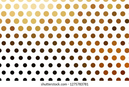 Light Yellow, Orange vector texture with disks. Glitter abstract illustration with blurred drops of rain. Pattern for ads, booklets.