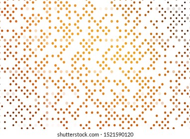 Light Yellow, Orange vector texture with disks. Illustration with set of shining colorful abstract circles. Pattern of water, rain drops.