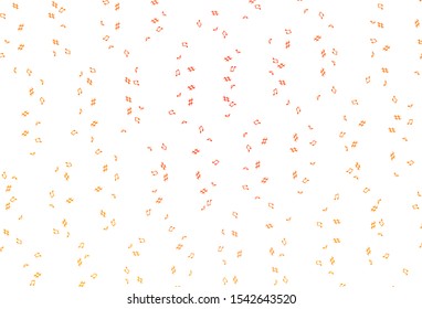 Light Yellow, Orange vector texture with musical notes. Isolated colorful music keys on abstract background. Pattern for websites of musitians.