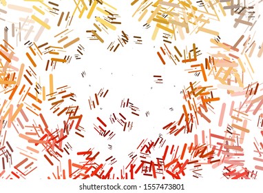 Light Yellow, Orange vector texture with colorful lines. Glitter abstract illustration with colored sticks. Pattern for business booklets, leaflets.