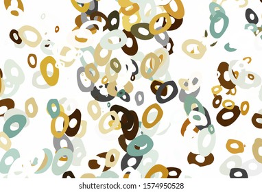 Light Yellow, Orange vector texture with disks. Glitter abstract illustration with blurred drops of rain. Design for posters, banners.