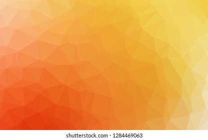 Light Yellow, Orange vector triangle mosaic cover. An elegant bright illustration with gradient. Textured pattern for background.