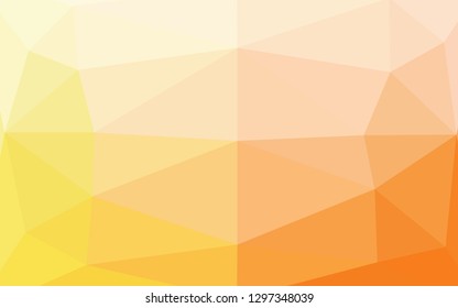 Light Yellow, Orange vector triangle mosaic texture. A completely new color illustration in a vague style. New texture for your design.
