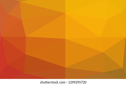 Light Yellow, Orange vector triangle mosaic cover. Geometric illustration in Origami style with gradient. Triangular pattern for your business design.
