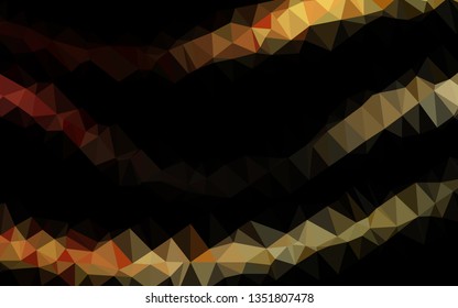 Light Yellow, Orange vector triangle mosaic cover. Triangular geometric sample with gradient.  Triangular pattern for your business design.