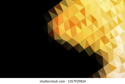 Light Yellow, Orange vector triangle mosaic template. An elegant bright illustration with gradient. Template for your brand book.