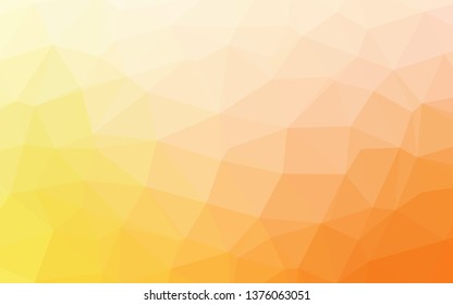 Light Yellow, Orange vector triangle mosaic cover. An elegant bright illustration with gradient. Completely new template for your business design.