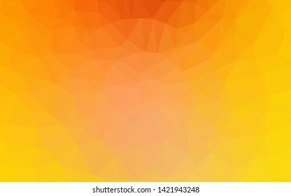 Light Yellow, Orange vector triangle mosaic template. Shining colored illustration in a Brand new style. Template for a cell phone background.