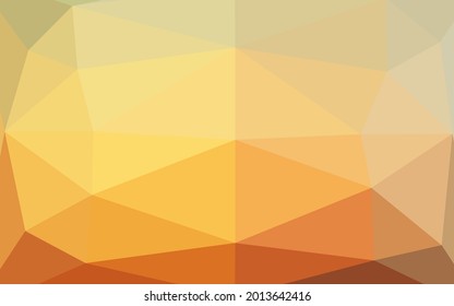 Light Yellow, Orange vector triangle mosaic texture. Triangular geometric sample with gradient.  Brand new design for your business.