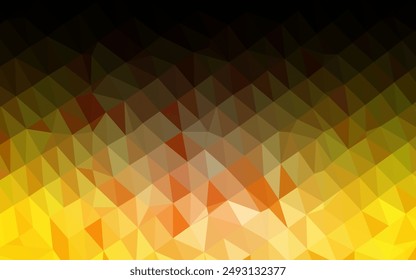 Light Yellow, Orange vector triangle mosaic template. Creative illustration in halftone style with gradient. Triangular pattern for your business design.