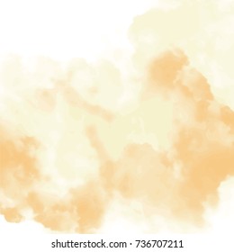 light yellow and orange watercolor cloud pattern on white background, vector illustration