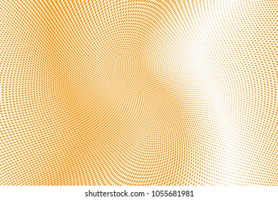 Light yellow polka dot halftone pattern. Gradient dots background. Modern vector illustration. Abstract curves. Points backdrop. Dotted spotted pattern. Monochrome design template