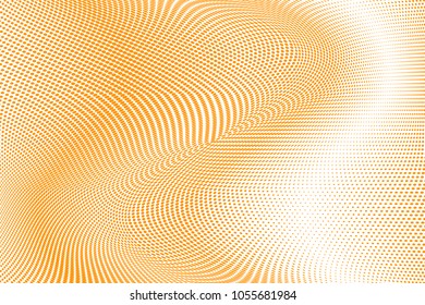 Light yellow polka dot halftone pattern. Gradient dots background. Modern vector illustration. Abstract curves. Points backdrop. Dotted spotted pattern. Monochrome design template