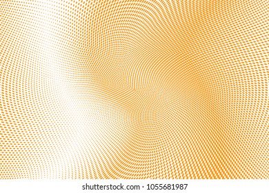Light yellow polka dot halftone pattern. Gradient dots background. Modern vector illustration. Abstract curves. Points backdrop. Dotted spotted pattern. Monochrome design template