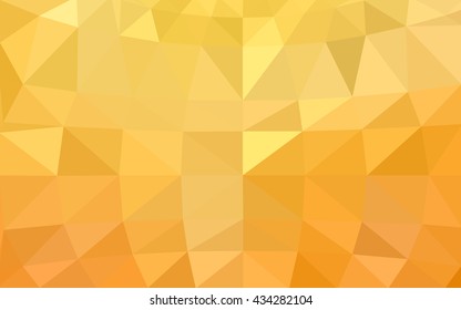 Light yellow polygonal illustration, which consist of triangles. Triangular design for your business. Geometric background in Origami style with gradient.