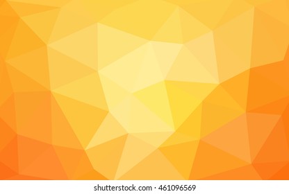 Light yellow polygonal illustration, which consist of triangles. Triangular design for your business. Geometric background in Origami style with gradient.