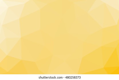 Light yellow polygonal illustration, which consist of triangles. Triangular design for your business. Geometric background in Origami style with gradient.