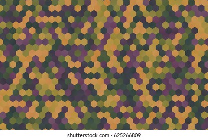 Light yellow, purple, green vector polygonal illustration, which consist of hexagons. Hexagonal design for your business. Creative geometric background in Origami style with gradient