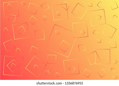 Light yellow and rose vector illustration, which consists of 
squares of different sizes. Gradient design for your product design: advertising, banners, posters, videos, etc...