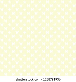 Light Yellow Seamless Baby Pattern With White Butterflies