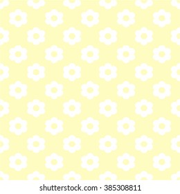 Light Yellow Seamless Pattern with Flowers