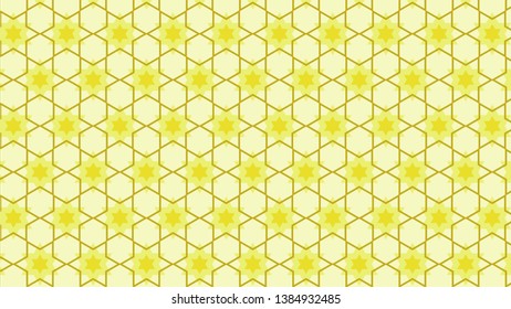 Light Yellow Seamless Stars Pattern Vector Illustration