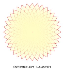 Light yellow shades circle. Isolated on white