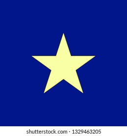 Light yellow star on the blue background