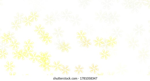 Light yellow vector abstract artwork with leaves. leaves on elegant natural pattern with gradient. Pattern for women day promotion.