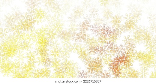 Light yellow vector abstract artwork with leaves. Decorative illustration with doodles on abstract template. Smart design for leaflets, books.