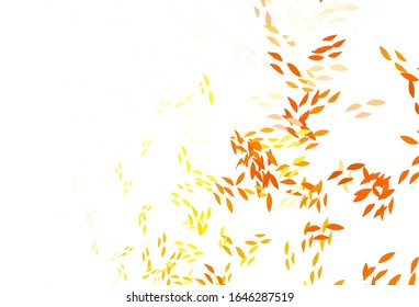 Light Yellow vector abstract backdrop with leaves. Blurred decorative design in Indian style with leaves. The best design for your business.