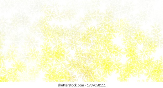 Light yellow vector abstract backdrop with leaves. Doodle illustration of leaves in Origami style with gradient. Pattern for women day promotion.