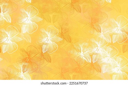 Light Yellow vector abstract background with flowers. Creative illustration in blurred style with flowers. New template for your brand book.