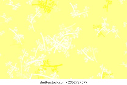 Light Yellow vector abstract design with branches. An elegant bright illustration with leaves and branches. The best design for your business.