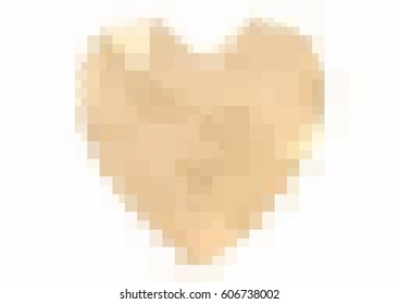 Light Yellow vector abstract glitter heart shape on white background in love concept for valentine's day with sweet and romantic moment. Polygonal design for your business.
