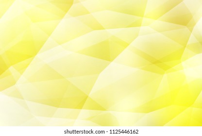 Light Yellow vector abstract mosaic backdrop. Shining colorful illustration with triangles. A new texture for your web site.