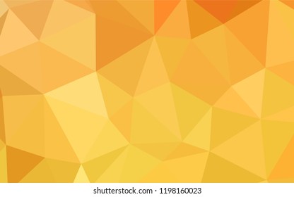 Light Yellow vector abstract mosaic backdrop. Colorful illustration in polygonal style with gradient. Best triangular design for your business.