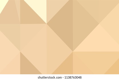 Light Yellow vector abstract polygonal template. Triangular geometric sample with gradient.  Triangular pattern for your business design.