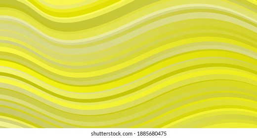 Light Yellow vector backdrop with curves. Illustration in abstract style with gradient curved.  Template for your UI design.