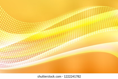 Light Yellow vector backdrop with dots and lines. Modern abstract colorful illustration with spheres and lines. Pattern for design of fabric, wallpapers.