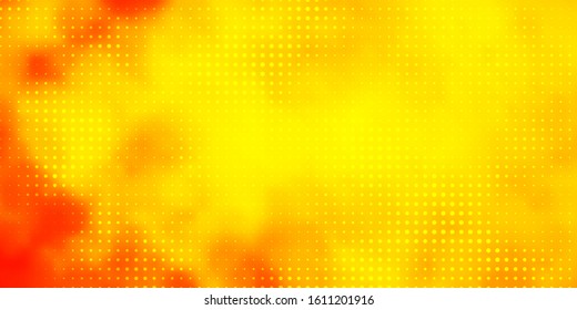 Light Yellow vector backdrop with dots. Illustration with set of shining colorful abstract spheres. Pattern for business ads.