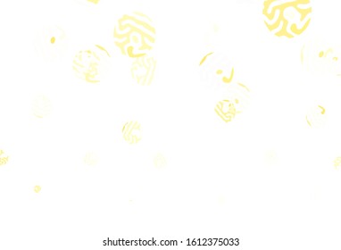 Light Yellow vector backdrop with dots. Modern abstract illustration with colorful water drops. Pattern for textures of wallpapers.