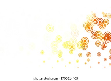Light Yellow vector backdrop with dots, lines. Illustration with colorful circles, lines in abstract style. Pattern for beautiful websites.
