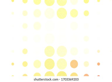 Light Yellow vector backdrop with dots. Glitter abstract illustration with blurred drops of rain. Pattern for beautiful websites.