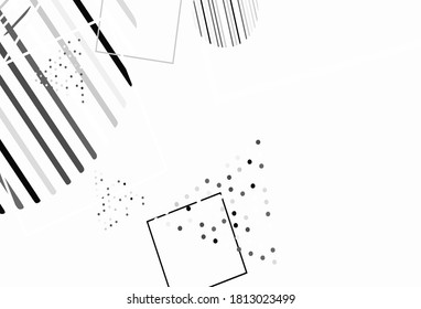 Light Yellow vector backdrop with lines, circles, rhombus. Abstract illustration with colorful dots, lines, cubes. Best design for poster, banner.