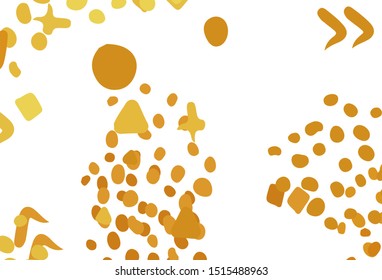Light Yellow vector backdrop with memphis shapes. Colorful chaotic forms with gradient in modern style. Elegant design for wallpapers.