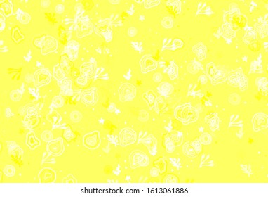 Light Yellow vector backdrop with memphis shapes. Simple colorful illustration with abstract gradient shapes. Background for a cell phone.